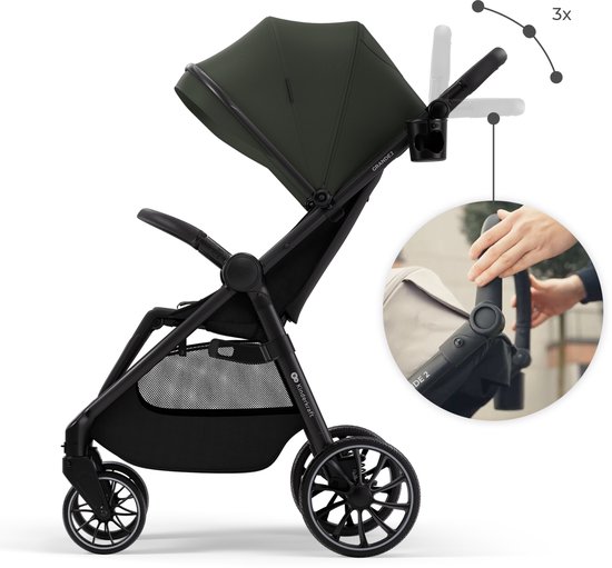 Kinderkraft GRANDE 2 Buggy - grote EVA-wielen vergrendelbare voorwielen comfortabele slaapstand - Groen van Merkloos — afbeelding 5