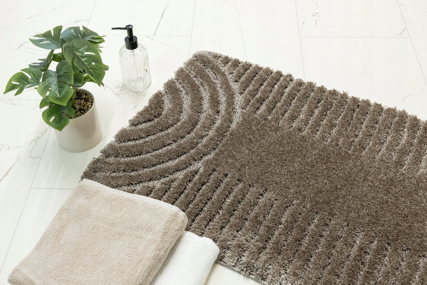 Alper Mink Badkamermat Antislip 60x100 cm - Beige/Grijs