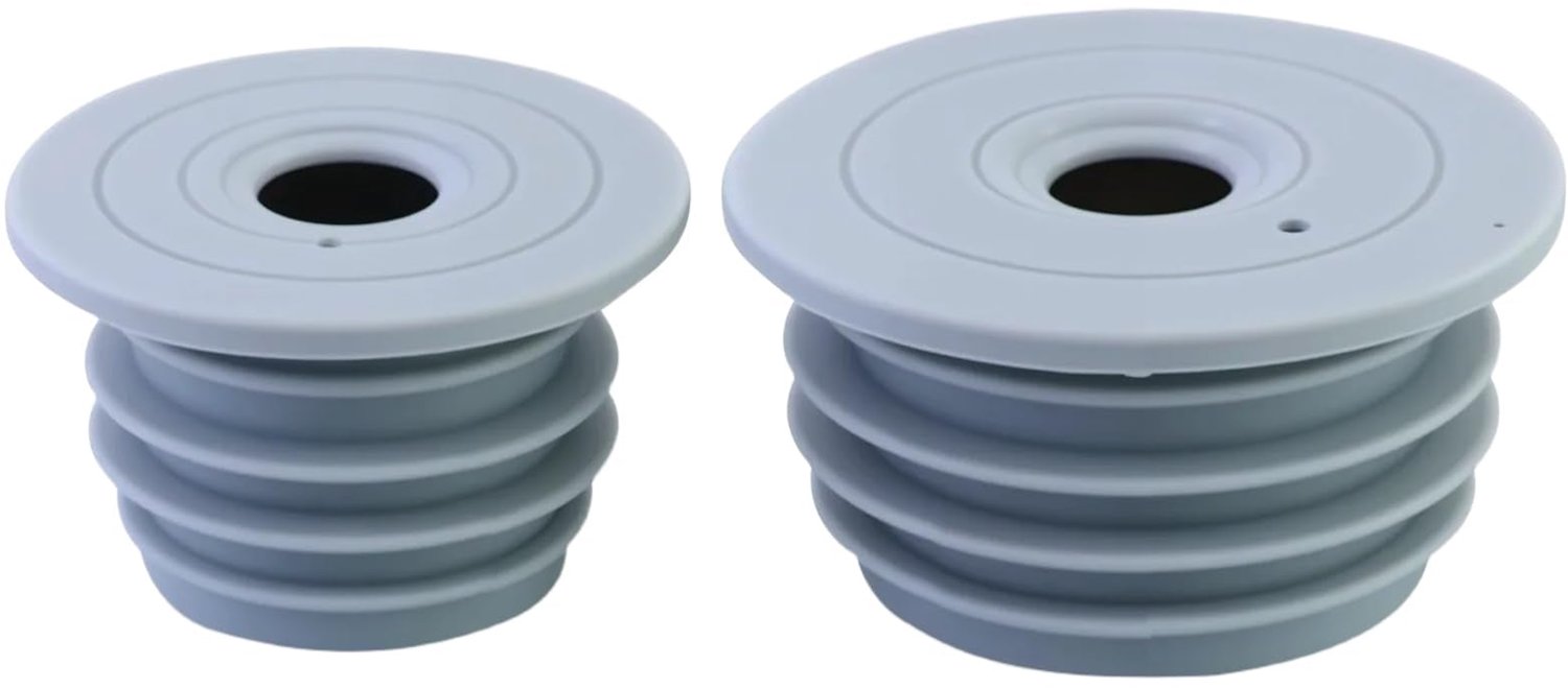 Afvoerbuis Afdichtstop - 2 Stuks - Voor Wasmachine Badkamer en Keuken - Grijs