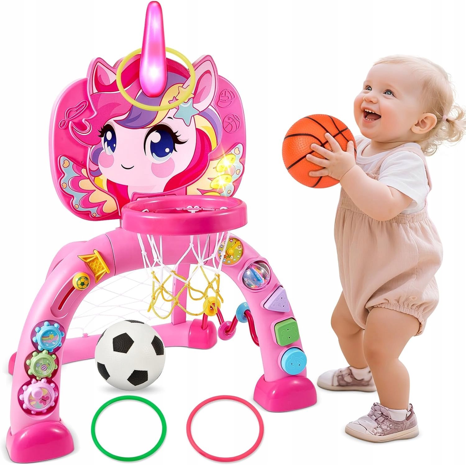 Interactieve Speelgoed Set Eenhoorn: Voetbal, Basketbal & Ringwerpen