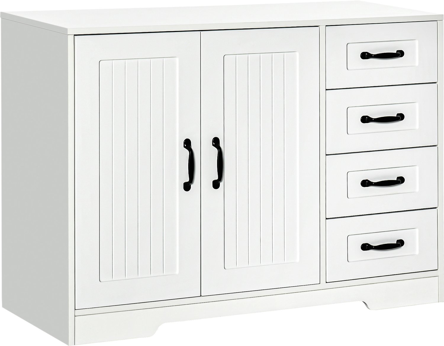 Homona Sideboard - Met 4 lades en kast met verstelbare plank - 105 x 40 x 76 cm - Wit