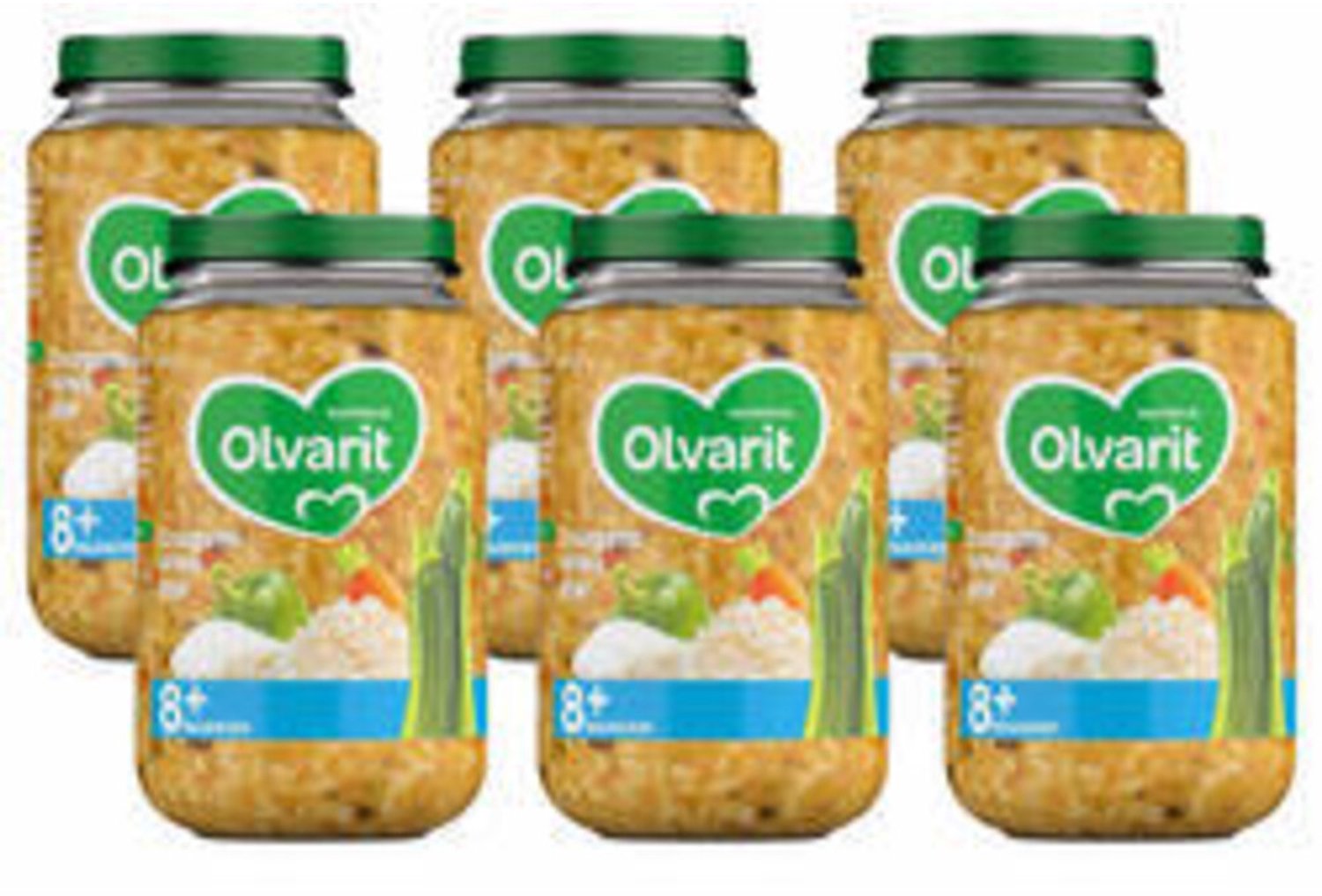 Bol.com Olvarit - Maaltijd 8+m Courgette, Witvis & Rijst - 6 x 200 gr - Voordeelverpakking aanbieding