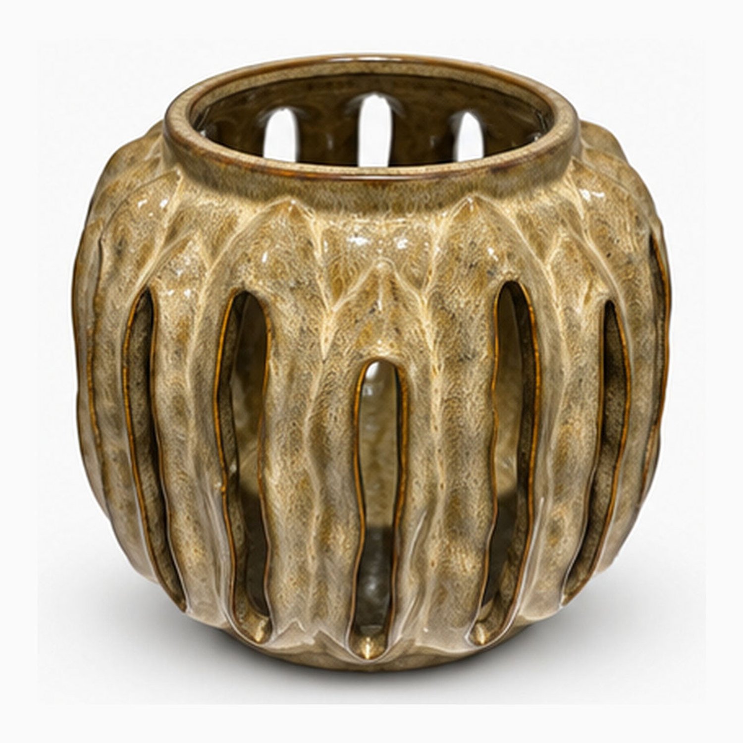Alain Kandelaar Aardewerk - Beige/Bruin - ⌀ 19 cm