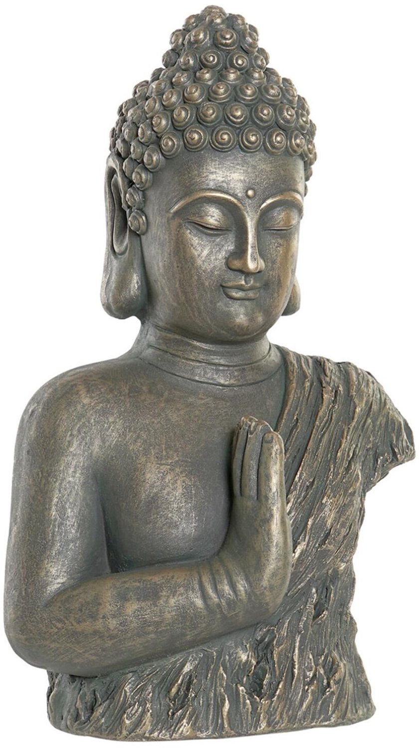 Item International Boeddha beeld Oriental - binnen / buiten - kunststeen - antiek goud - 30 x 47 cm - huis en tuin beelden - Old look
