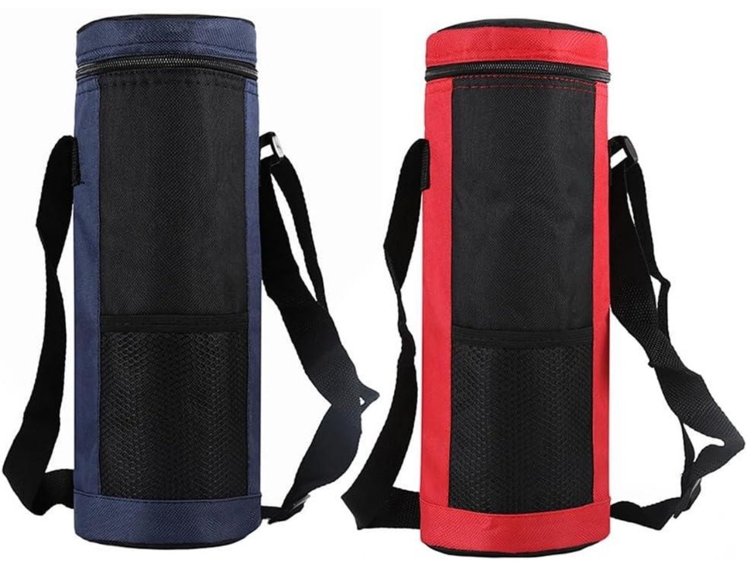 SSTRWGOOD 2 Stuks Flessentassen - Thermische Waterflessenhoes - Geschikt voor 2L Flessen - Uit Oxford Doek - 12x34cm - Verstelbare Schouderriem voor Reizen en Picknicken