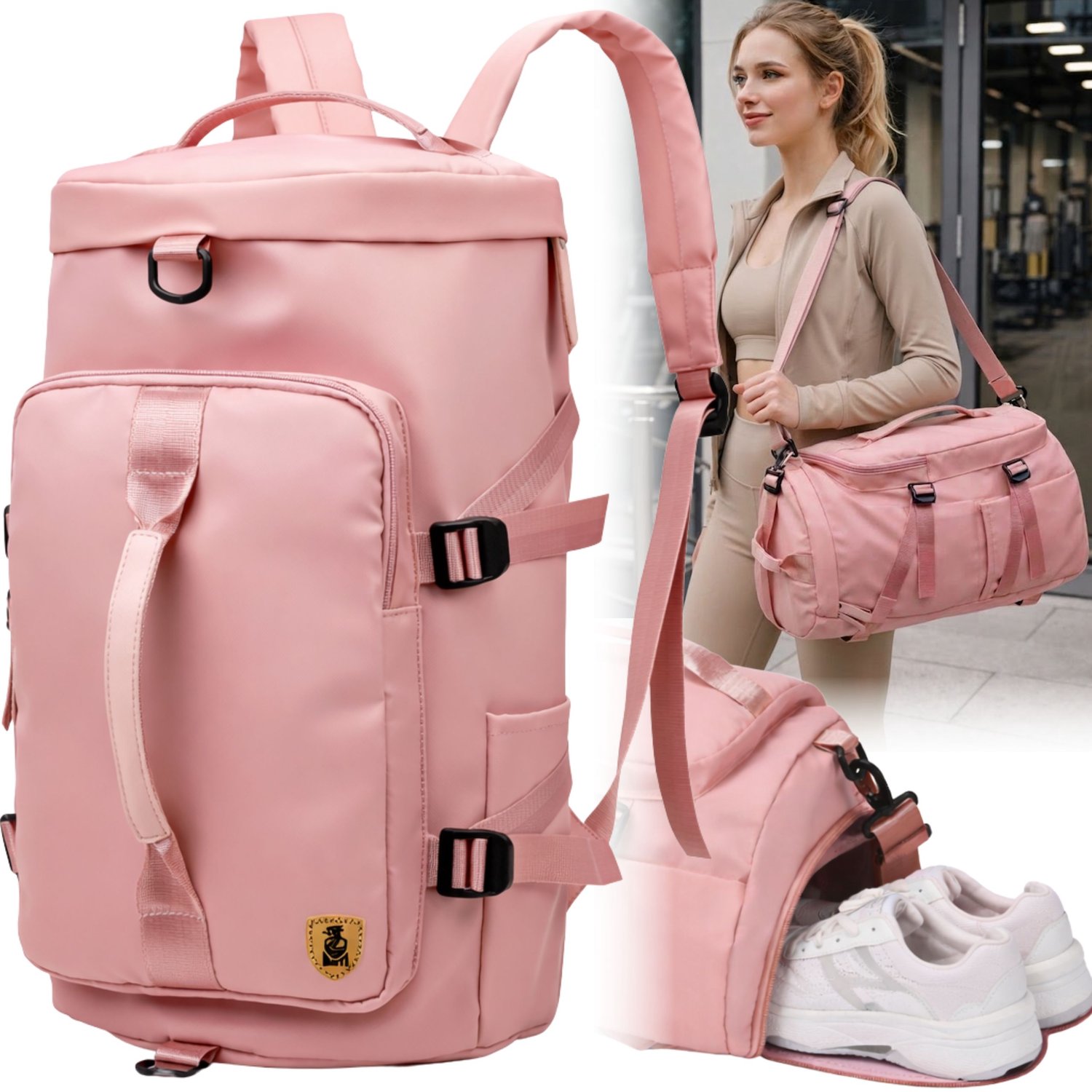 Dames Sporttas Fitness Yoga Pilates Roze - 25L