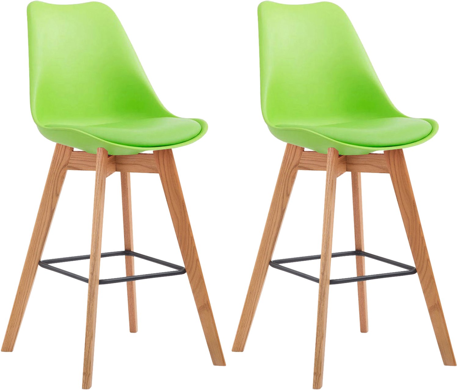 Barkruk - Set van 2 - Zithoogte 76 cm - Kunststof - Groen