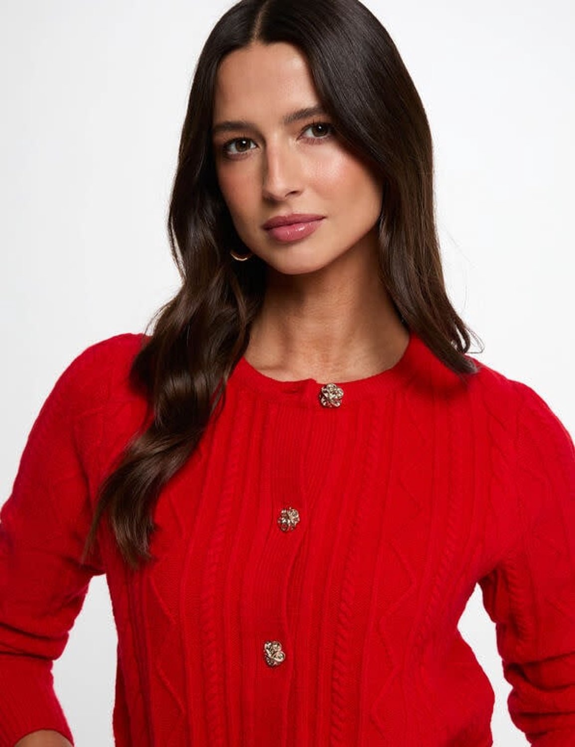 Morgan - Buttoned Cardigan Sweater 262-Mtomas Red - Maat : XL