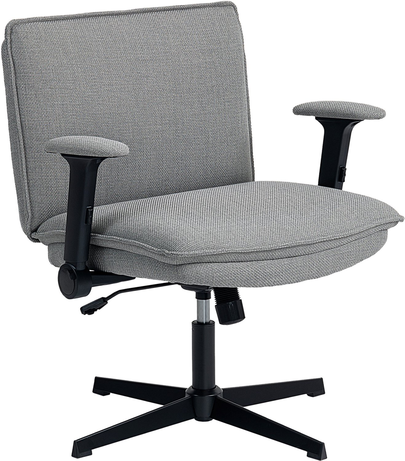 Homona Bureaustoel voor kleermakerszit - Met klapbare armleuningen - In hoogte verstelbaar - 76 x 70 x 85-97 cm - Grijs