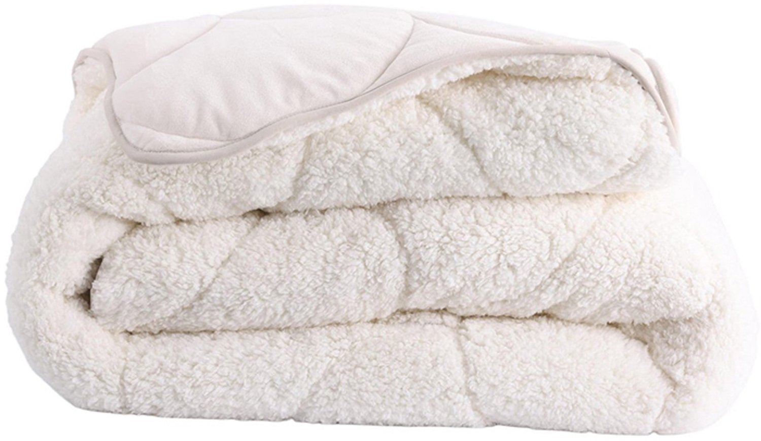 SlaapLuxe Dekbed Zonder Overtrek Parelmoer Wit - Velvet & Teddy 2-in-1 - All Year Comfort-1-persoons (140x220 cm)