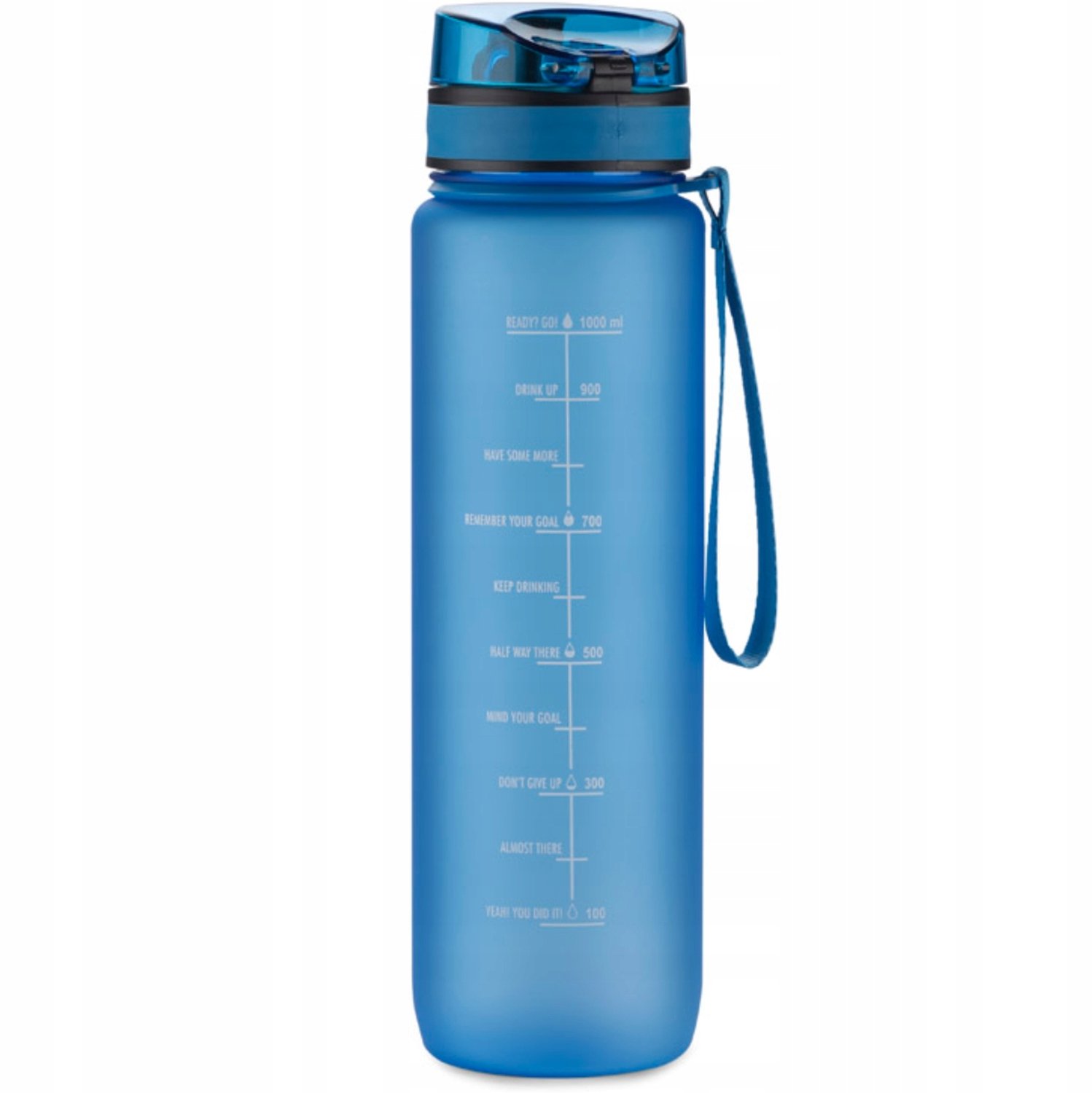 Motiverende Sport Bidon met Maatstreep - 1000 ml Blauw