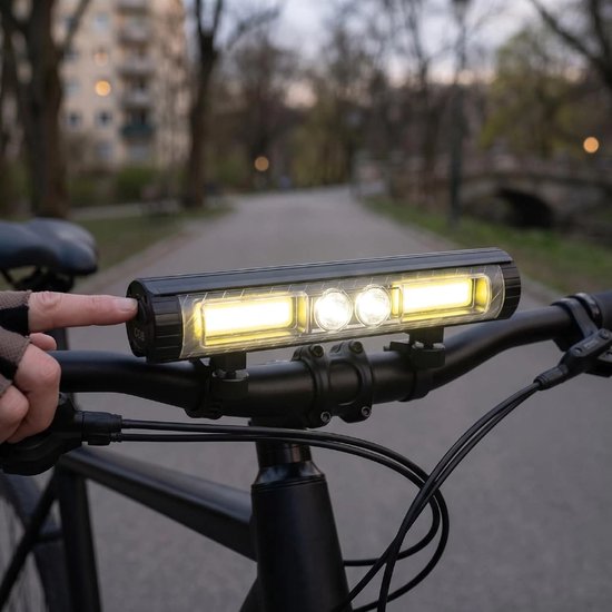 Zeer heldere led-fietslamp, oplaadbare USB-koplamp, waterdicht — afbeelding 3