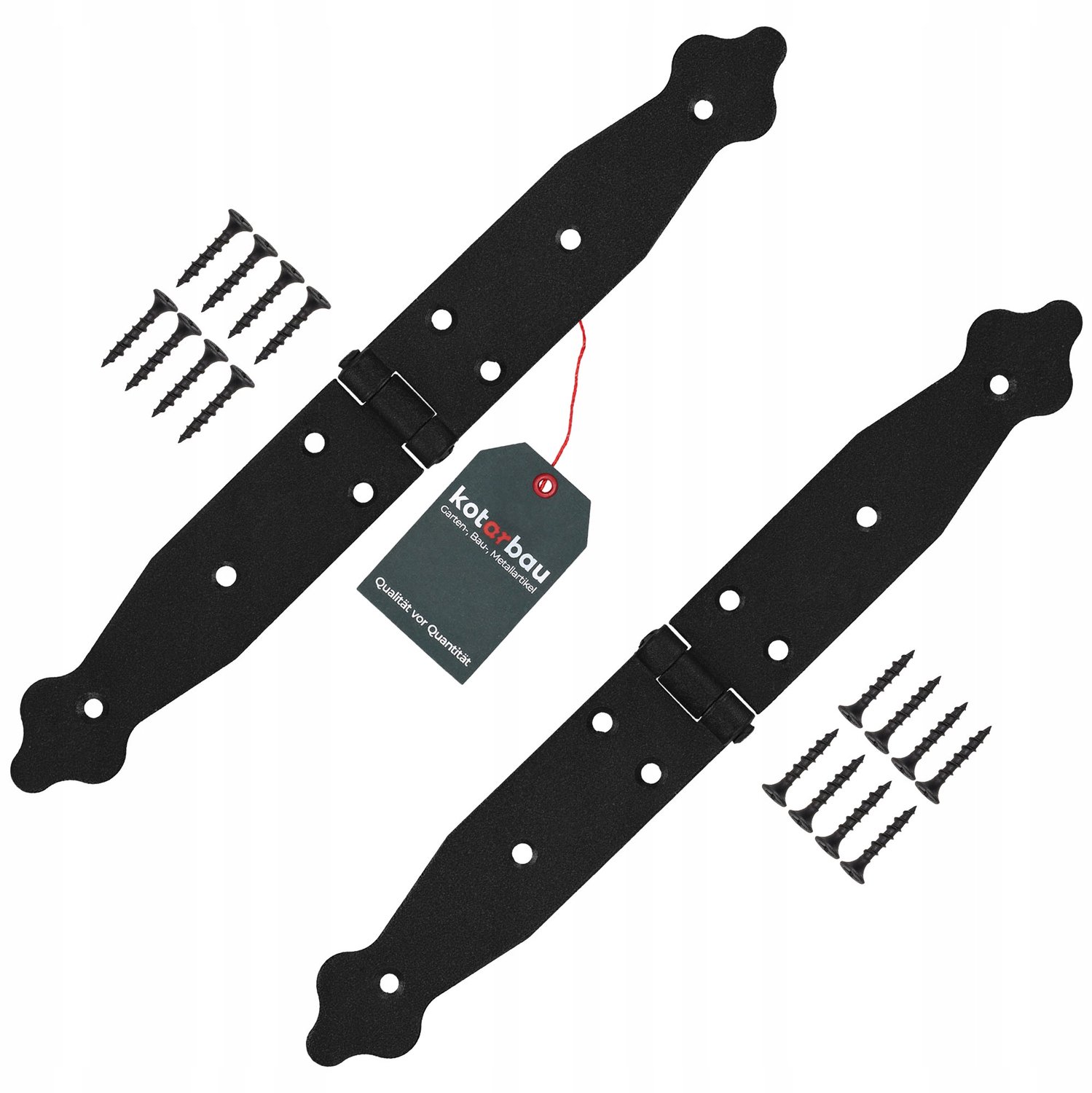 2x Sierband Scharnier Zwart 150x150x35mm voor Poorten, Deuren, Tuinhuisjes