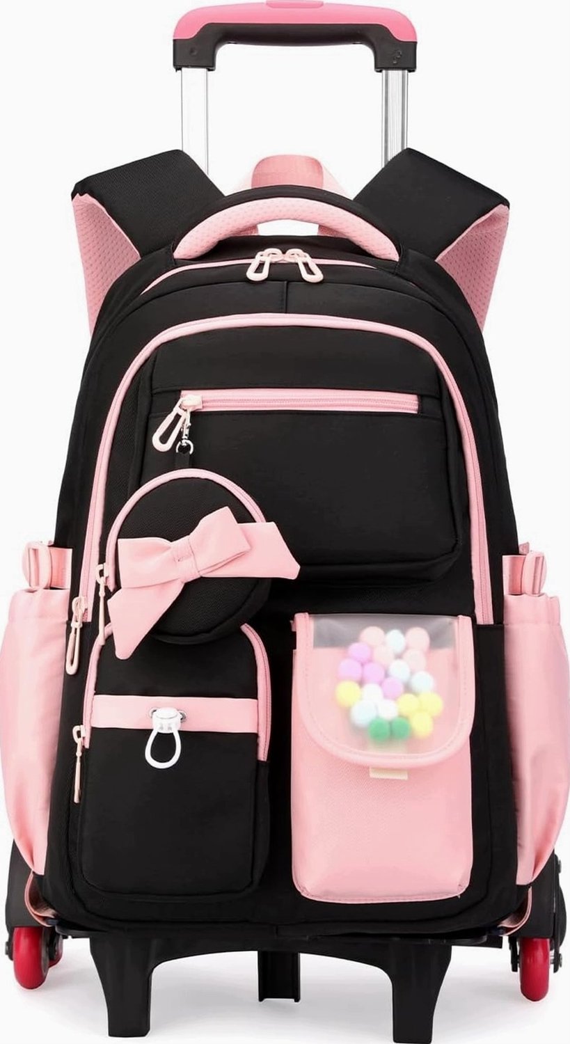 Rugzak met Wielen 30L voor Meisjes - Laptop 15.6 Inch, Afneembaar