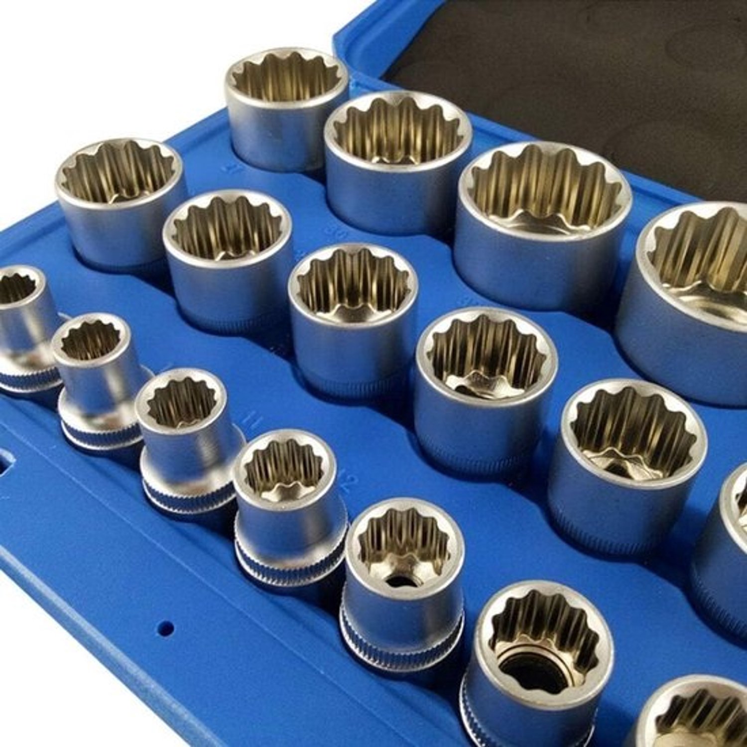 Dopsleutelset - Gereedschapsset - Voor autoreparatie - 1/2"-aandrijving - 8-36 mm - Zilver