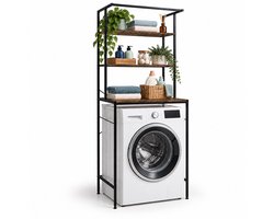 Wasmachine rek - 161x66x40 cm - bruin-zwart
