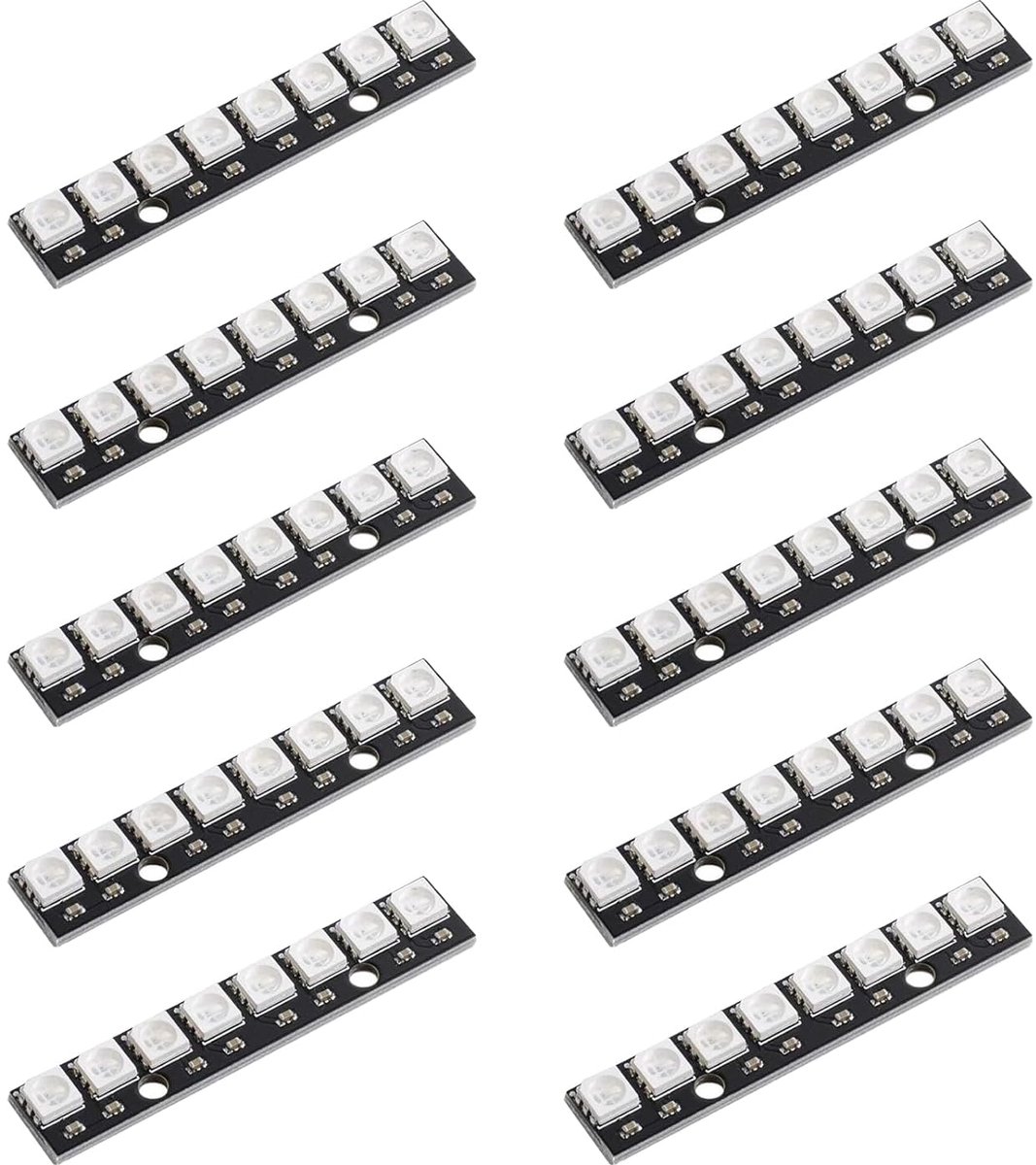 10 stuks 8 bits WS2812 RGB LED-module, ingebouwde driver voor Arduino Raspberry Pi ESP32
