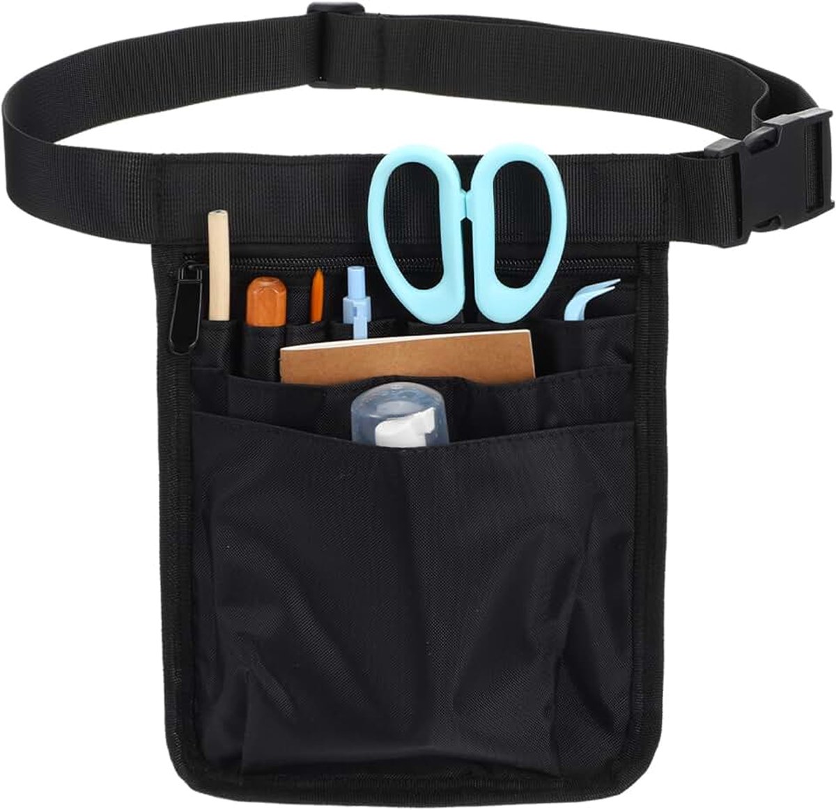 Dailygoods- Heupzakje met Verstelbare Riem - Taille Organizer - Opbergtas voor Restaurants - Zwart - 18,6 x 25 cm - Comfortabel en Ruim - Heuptas