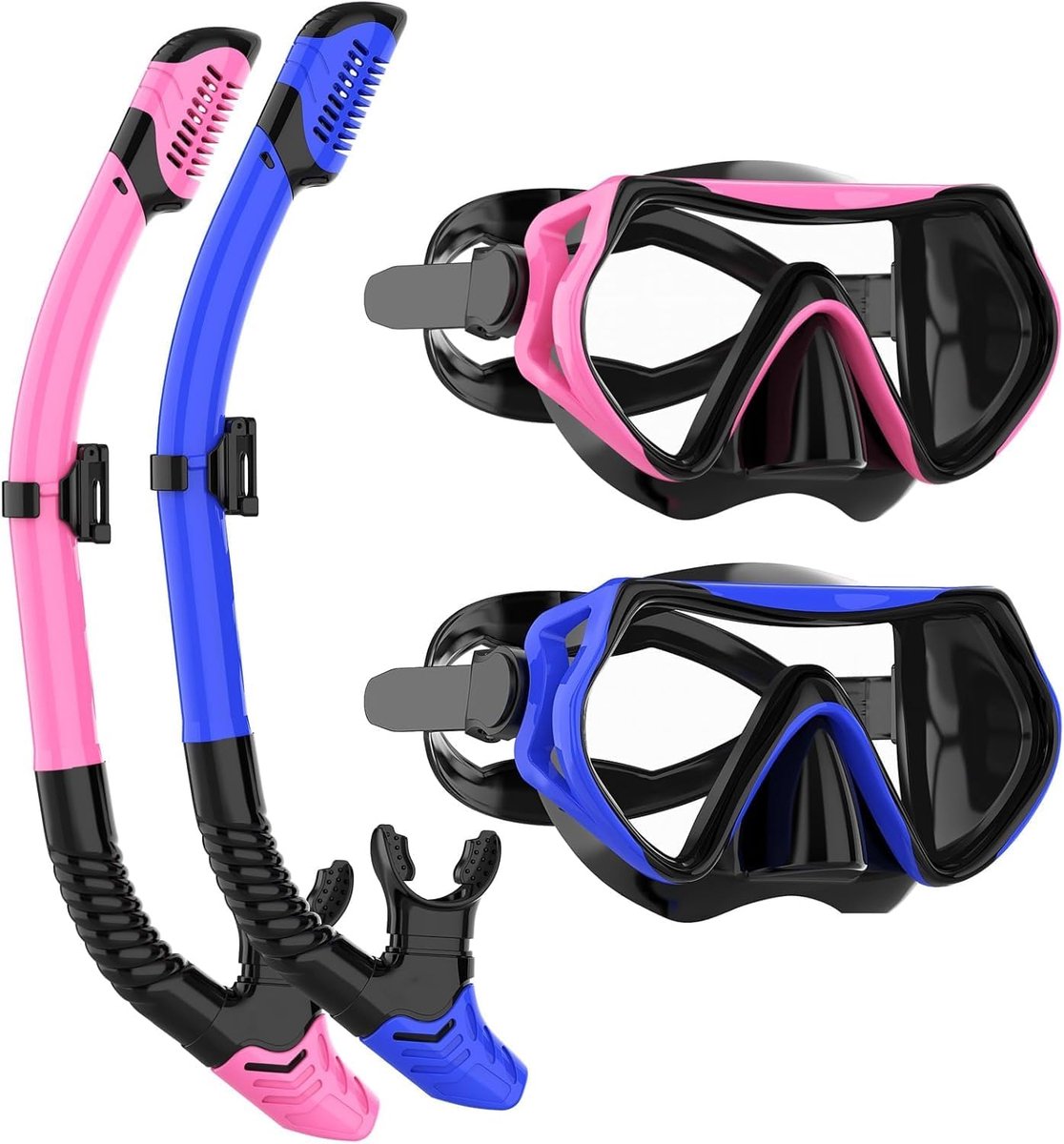 Snorkelset voor volwassenen, duikbril en Dry snorkelset, anti-lek en anti-condens, zwembril, snorkelmasker, duikmasker voor heren en dames