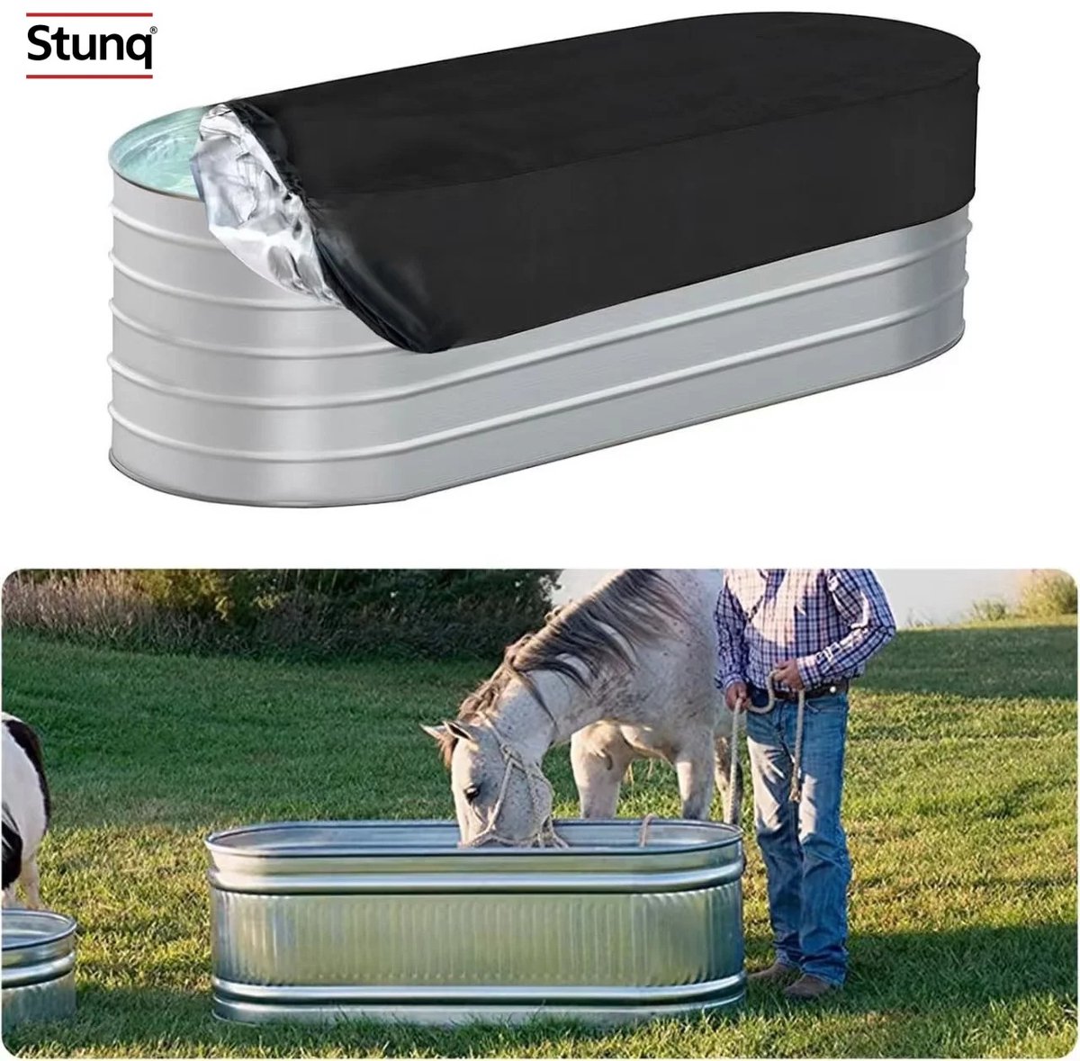 Stunq® Ovaal Zwembadafdekhoes voor Buiten – Waterdicht en Scheurbestendig
