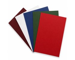 Cards & Crafts A4 Karton Kerstkleuren - 100 Vellen - 5 Kleuren - 250 g/m² - Cardstock & Knutselpapier - 21 x 29,7 cm