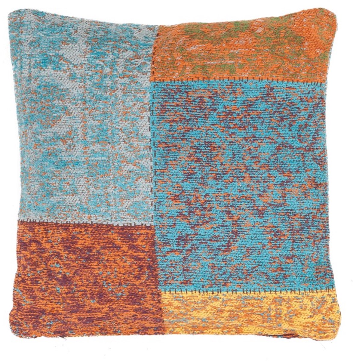Padiro sierkussen 45 x 45 cm - meerkleurig - katoen - patchwork in vintage-look