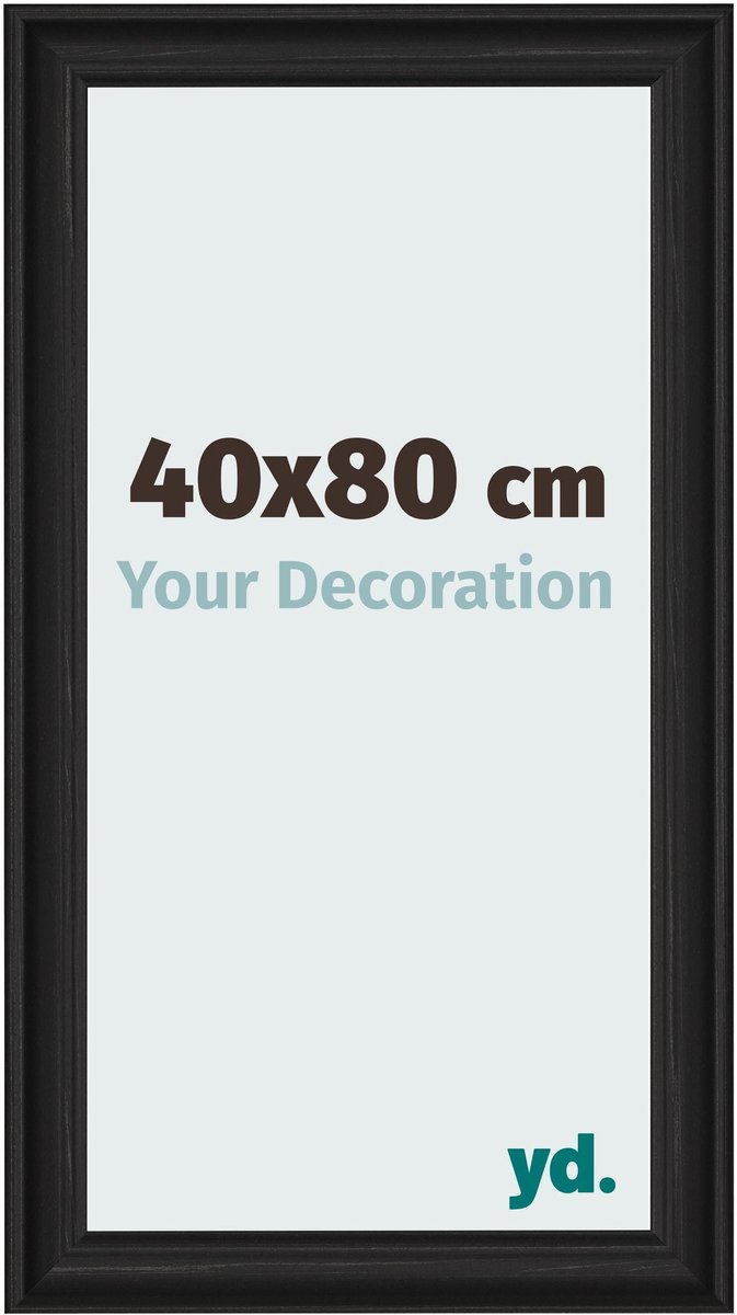 yd. Your Decoration - Fotolijst 40x80 cm - MDF - Zwart Houtnerf - Lazio