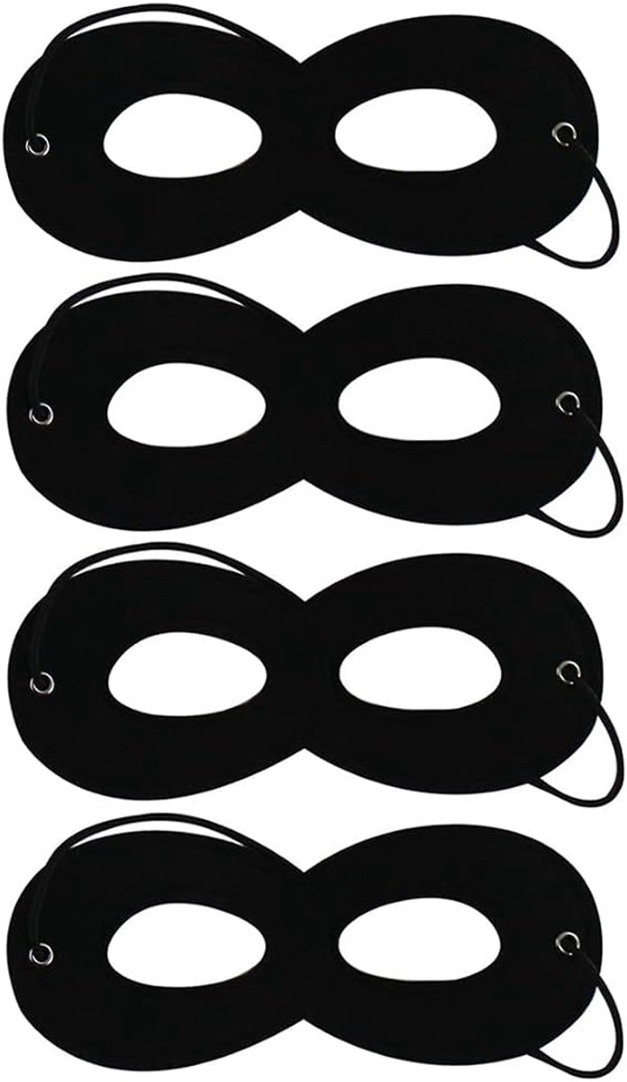 Set van 4 vilten oogmaskers voor maskerades – Kostuumaccessoire voor carnaval, geschikt voor dames en heren, ideaal voor kostuums, verkleedfeesten, carnaval en Halloween