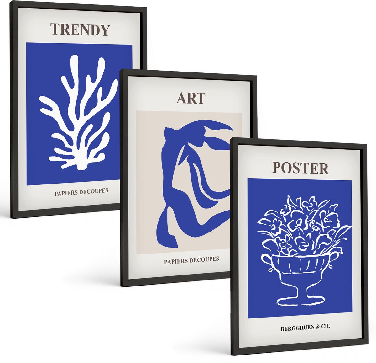 Coloray 3-Delige Schilderij Set - Abstracte Kunstposters Van Henri Matisse - 40 x 60 cm - Muurdecoratie - Wanddecoratie - Slaapkamer - Interieur Decoratie