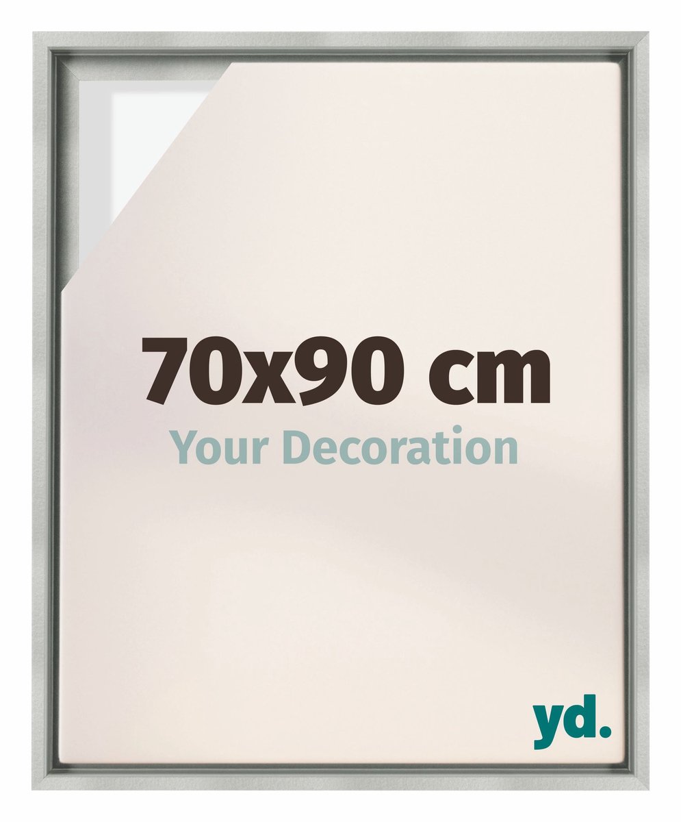 yd, Baklijst 70x90 cm Zilver Mat - Lijst voor Canvasdoek - MDF Lyon
