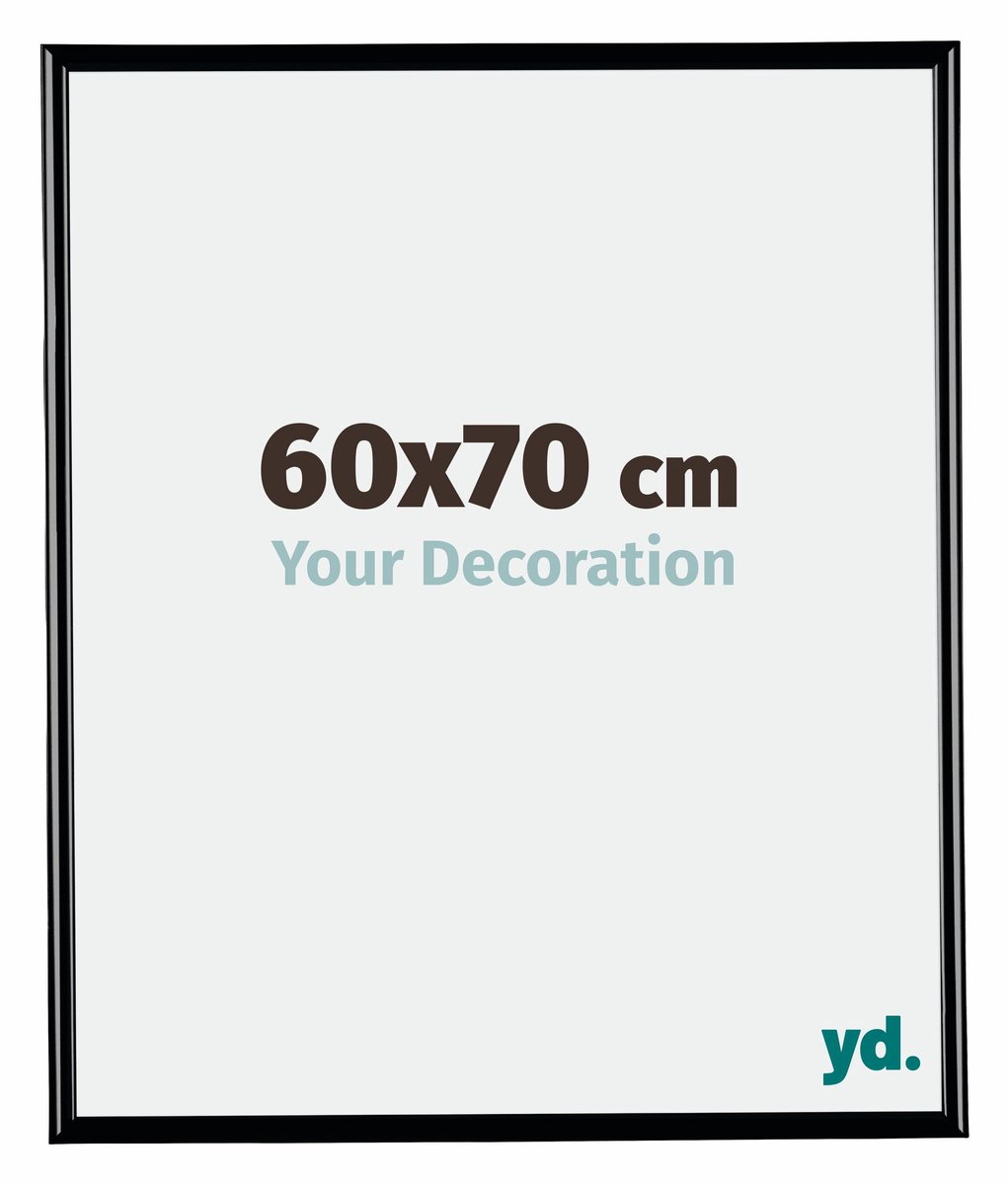 yd. Your Decoration - Fotolijst 60x70 cm - Kunststof - Zwart Hoogglans - Bordeaux