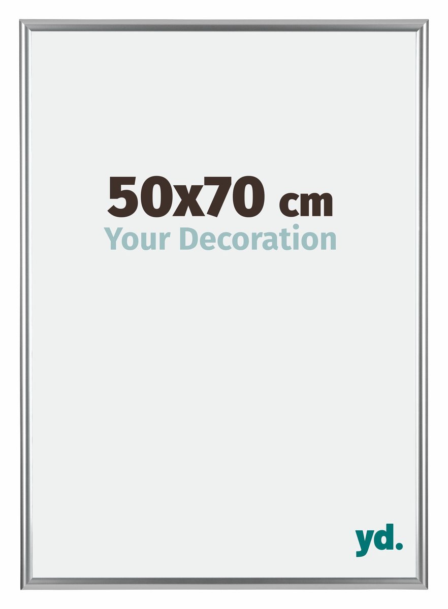 yd. Your Decoration - Fotolijst 50x70 cm - Kunststof - Zilver - Bordeaux