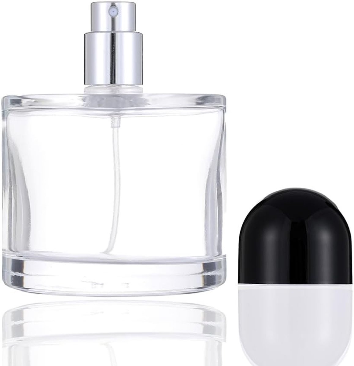 Vulbare cosmetische sprayfles van 50ml, lege glazen parfumfles met sprayatomizer voor geur en make-up