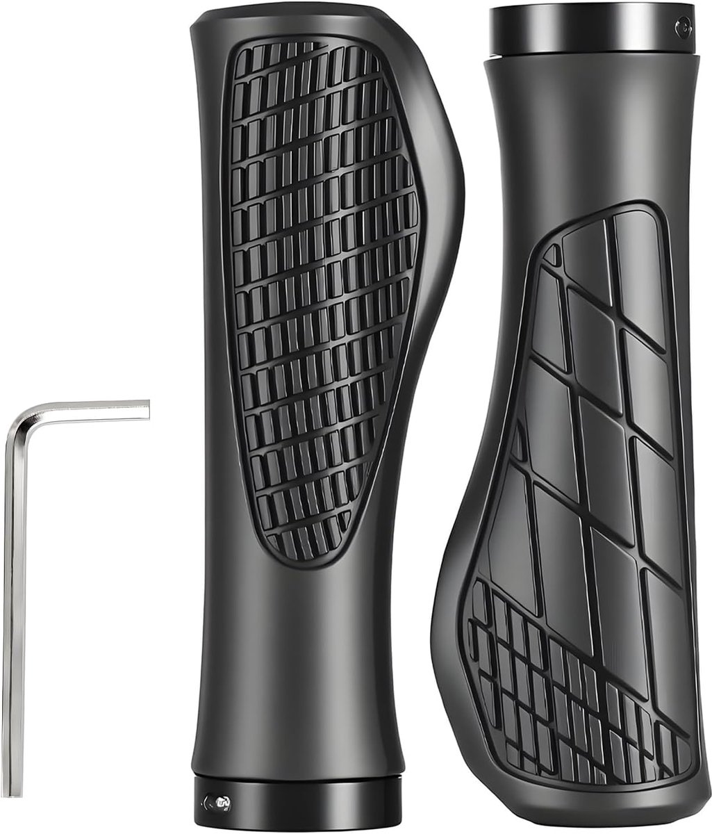 Fietsstuurgrepen, ergonomisch, antislip met vergrendeling, geschikt voor trekkingfietsen, mountainbikes en racefietsen.