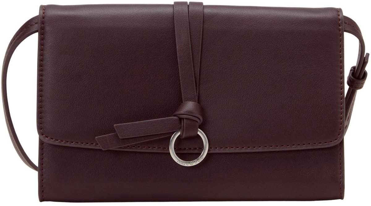 Marc O'Polo schoudertas clutch Lula 2 in 1 Crossbody Bag Black Cherry donkerbruin
