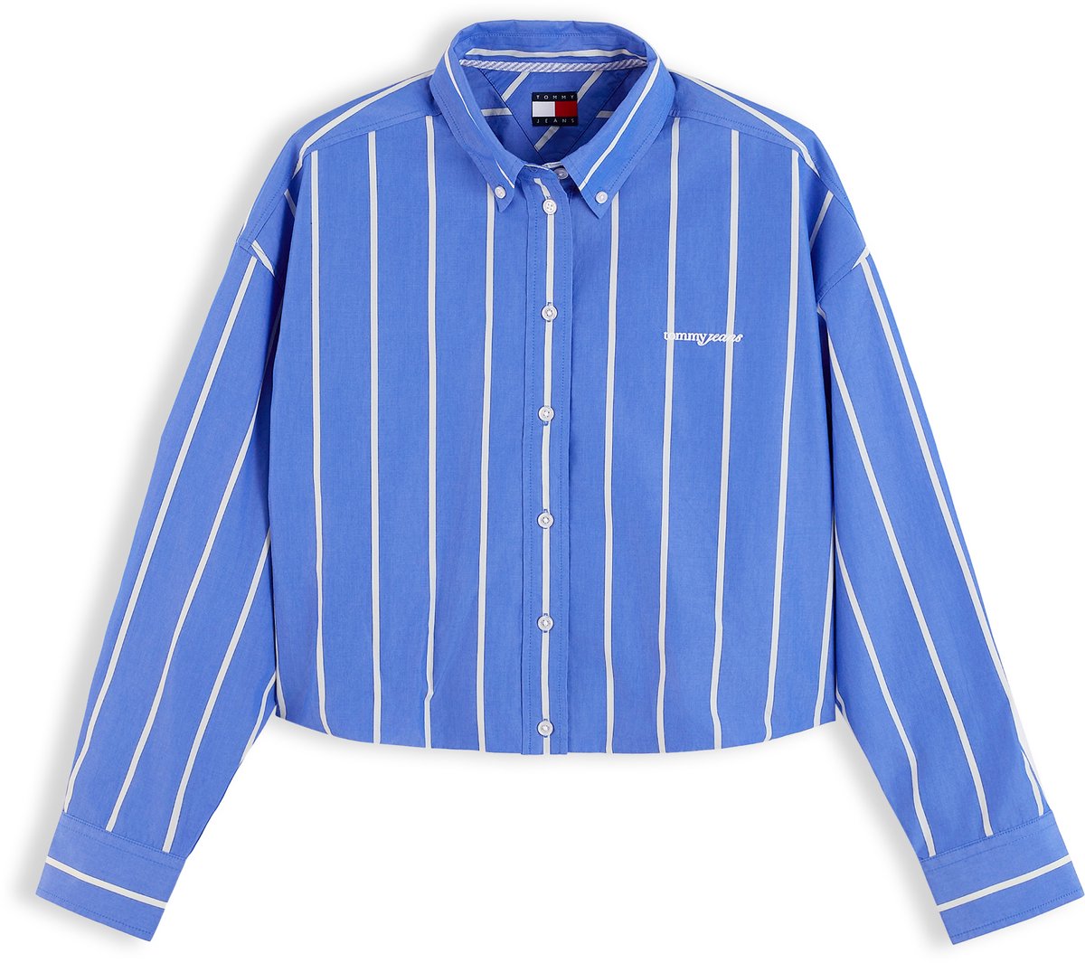 Tommy Jeans Blouse Tjw Crp Gathered Script Shirt Dw0dw23338 C8p Noble /stripe Dames Blauw