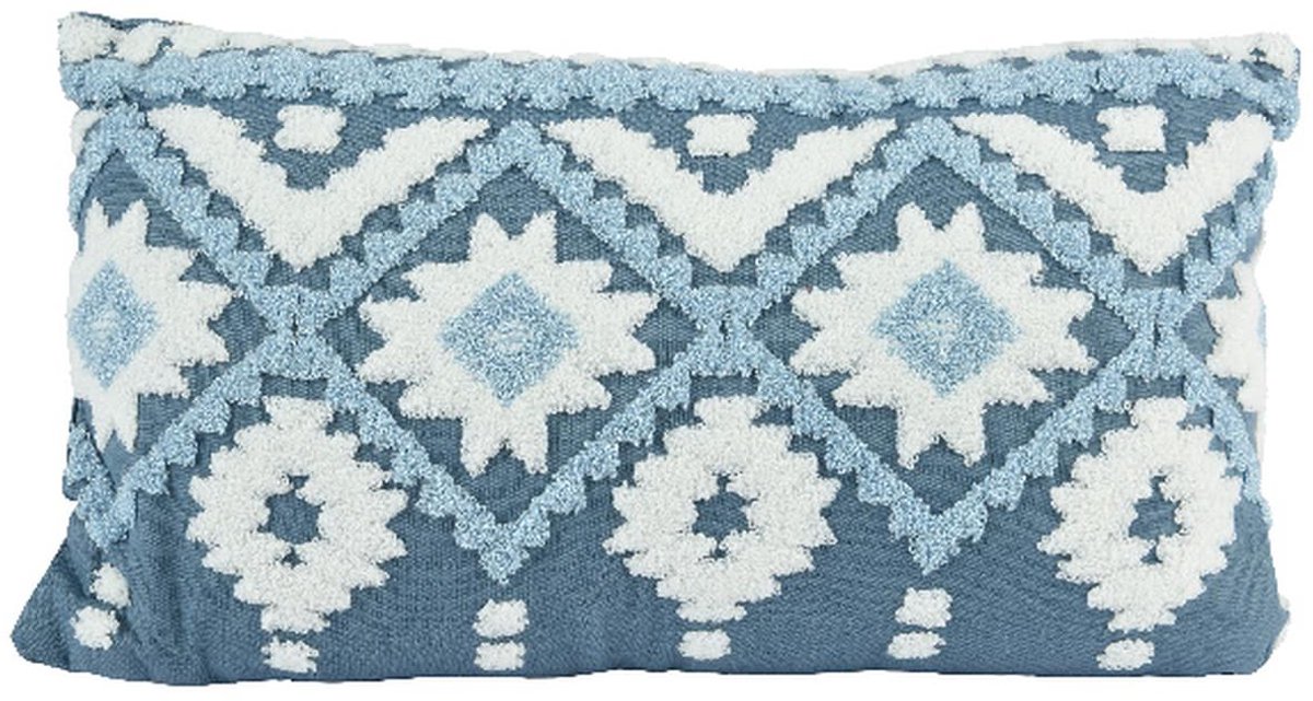 Kaemingk kussen indigomotief blauw 50 x 30 cm