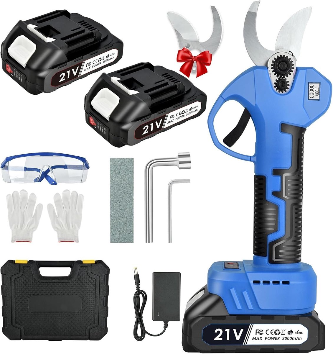 Elektrische Snoeischaar - Zwart - 30 mm - Professionele Accuschaar met 2 Batterijen - Voor Tuinliefhebbers