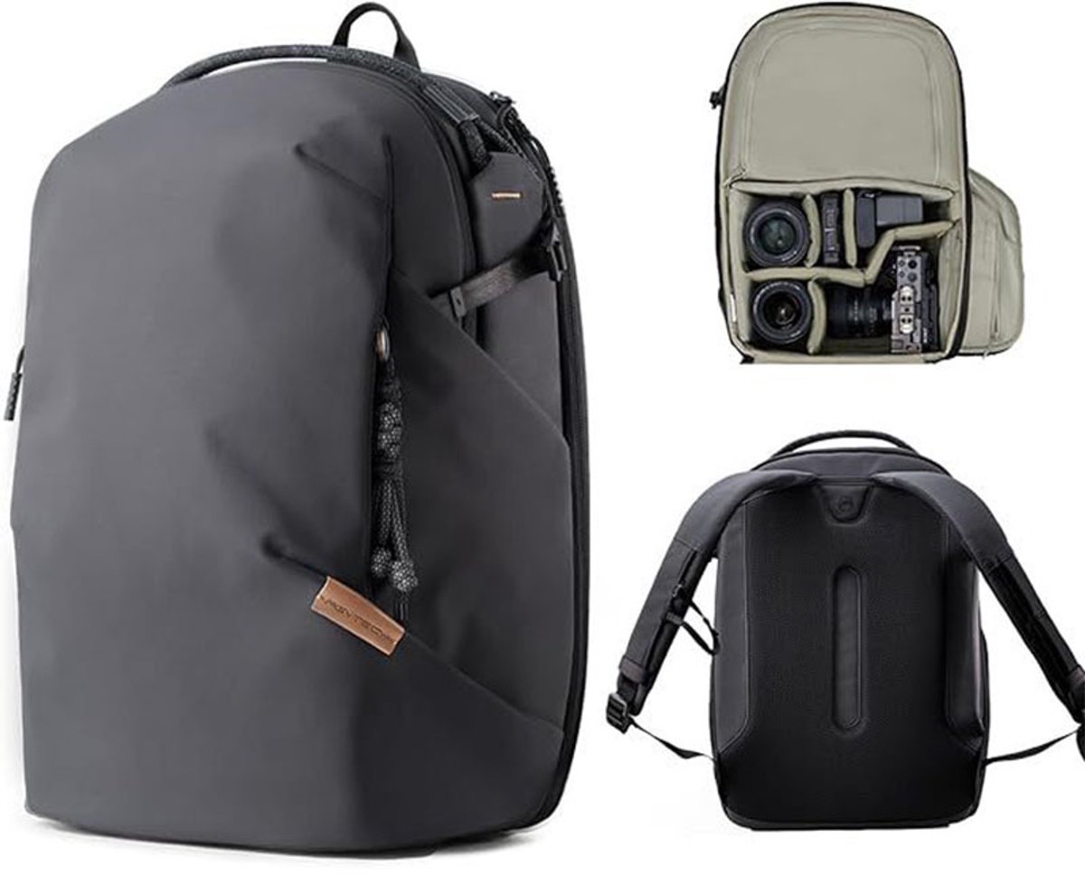 KZQ Rugzak – Cameratas – Laptoprugzak – Multifunctionele digitale rugzak – Zwart