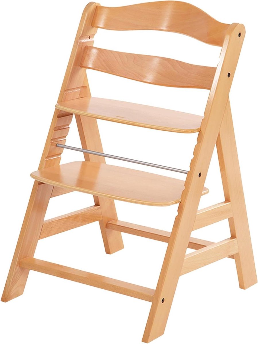Houten Babystoel - Kinderstoel Groei - Samen Eten - Verstelbaar Zitvlak - Tot 90 kg - Natuurlijk Beige
