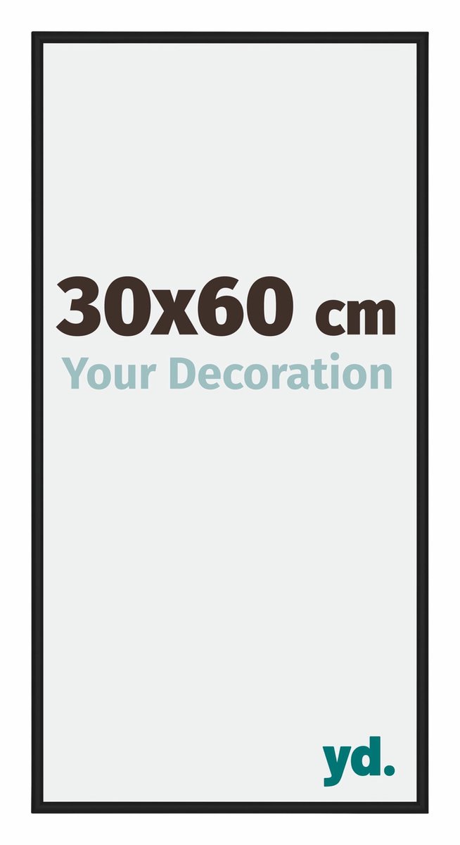 yd. Your Decoration - Fotolijst 30x60 cm - Aluminium - Zwart Hoogglans - Miami