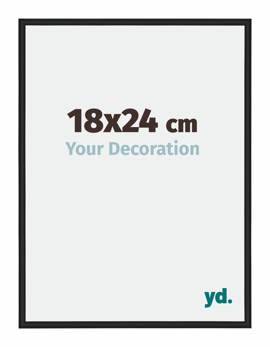 yd. Your Decoration - Fotolijst 18x24 cm - Aluminium - Zwart Hoogglans - Miami