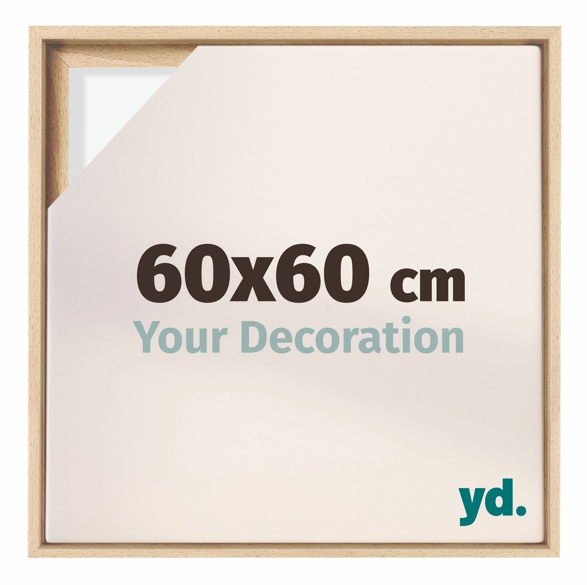 yd. yd, Baklijst 60x60 cm Beuken - Lijst voor Canvasdoek - MDF Lyon