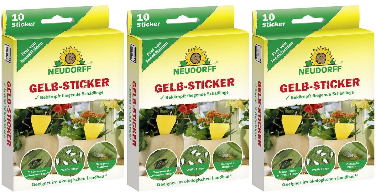 Neudorff Geel-sticker 3x 10 stuks insectenvallen