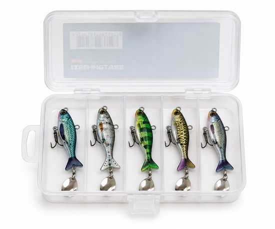 Fish-Xpro LifeMetal Tail spinner Set - 5 Stuks - 4,5 cm - 23 g - Tacklebox — afbeelding 3