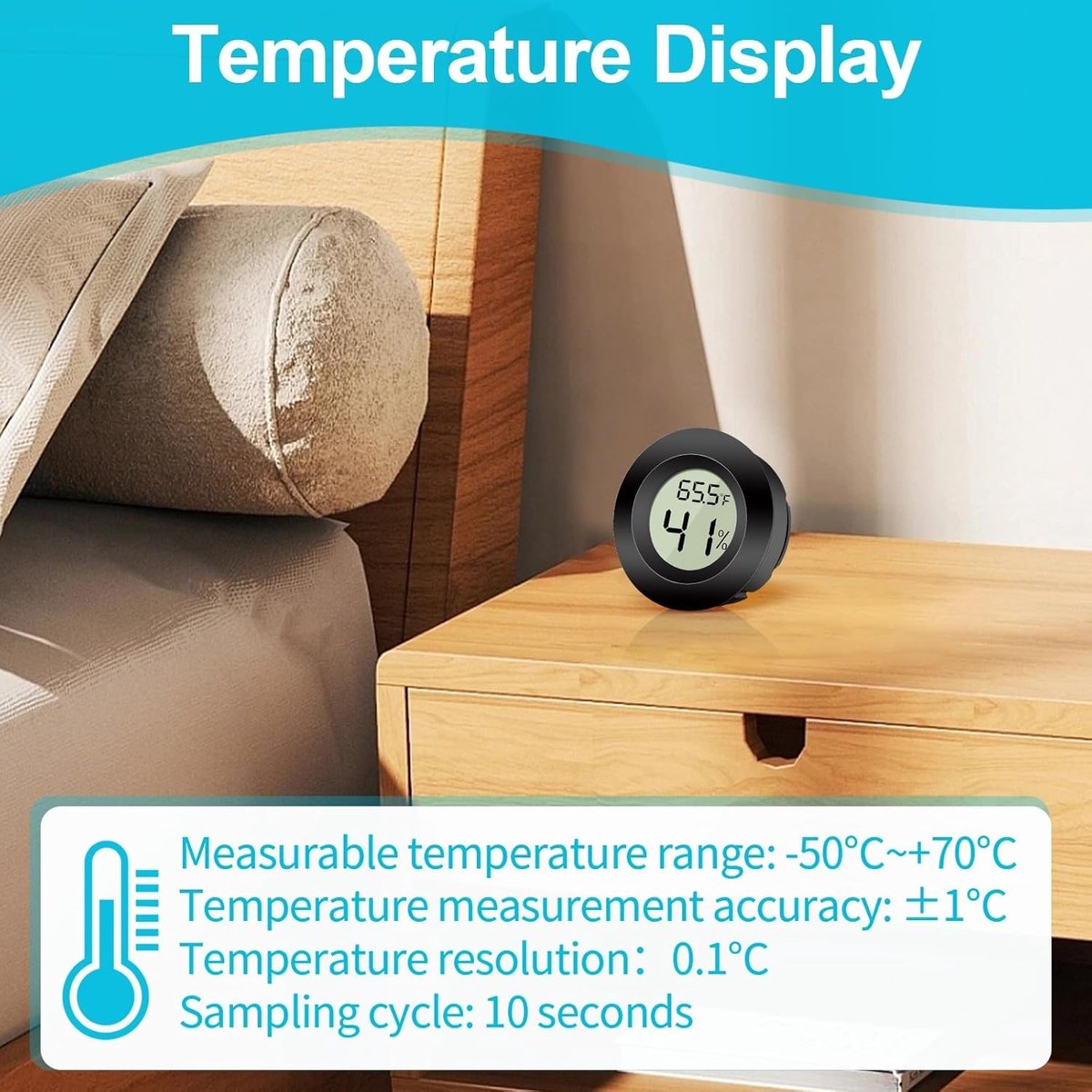 Digitale Mini Hygrometer Thermometer - Wit - Voor Binnen - Digitale Luchtvochtigheidsmeter met LCD-display - Voor Woonkamers en Broeikassen — cadeau in Cadeau-ideeën - foto 6