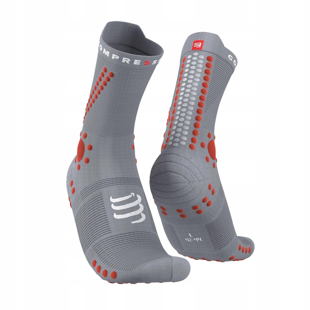 Compressport Pro Racing Sokken Trail V4.0 Crew Alloy 39-41 Oranje