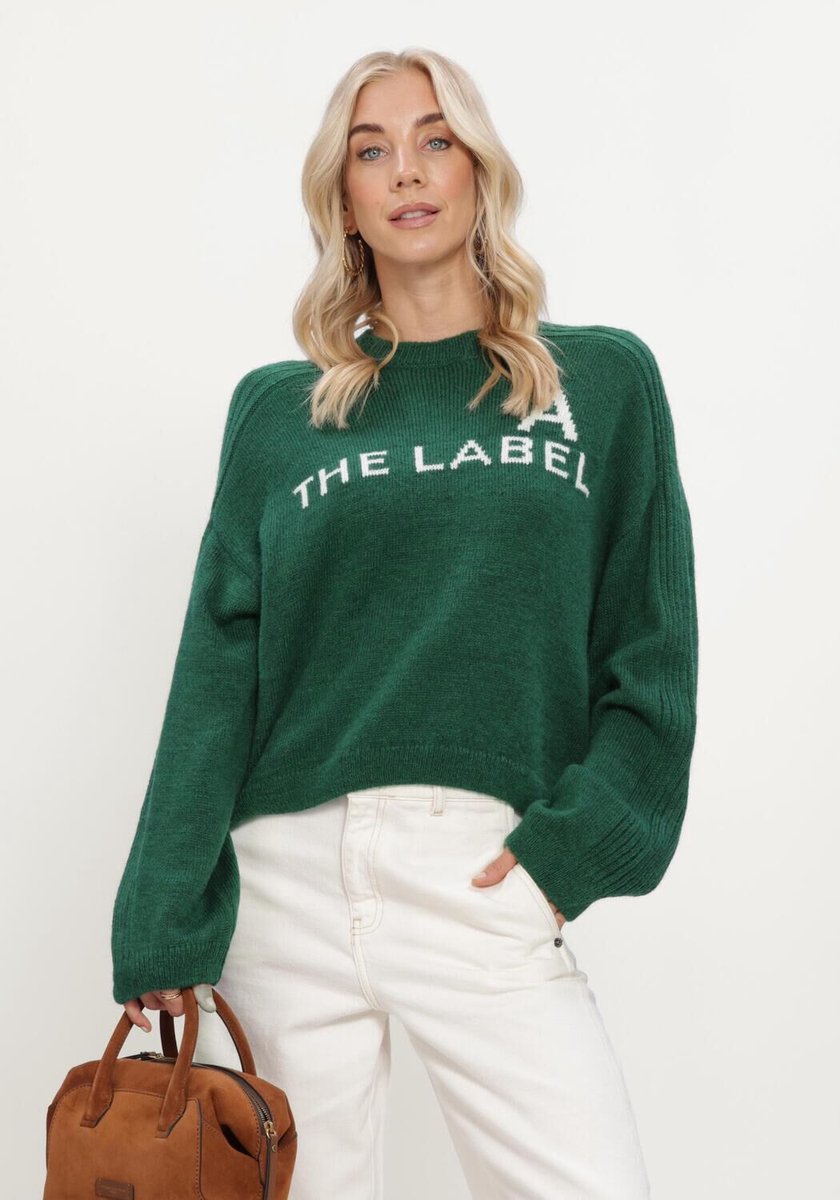 Alix The Label Ladies Knitted The Label Pullover Dames - Sweater - Hoodie - Donkergroen - Maat L