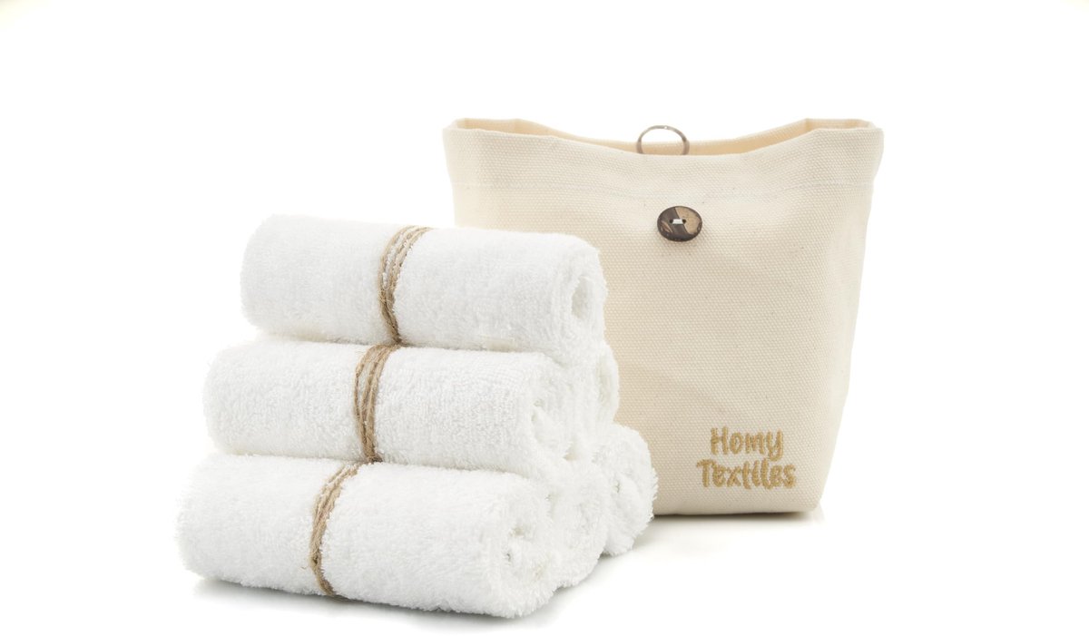 Homy Textiles Bamboe Gezichtsdoeken Baby Wasdoek Flanellen Gezichtsdoek Pack van 6 25x25cm Extreem Zachte Baby - ShopVlot