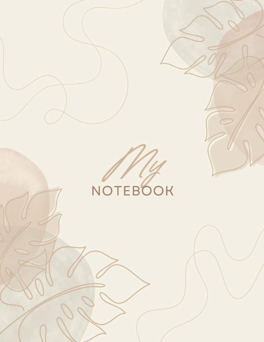 Beige x White Aesthetic Notebook - Lined Journal Notebooks, 8'' x 5'', 180 Pages/Pack, 100gsm Thick Paper, Classic - ShopVlot